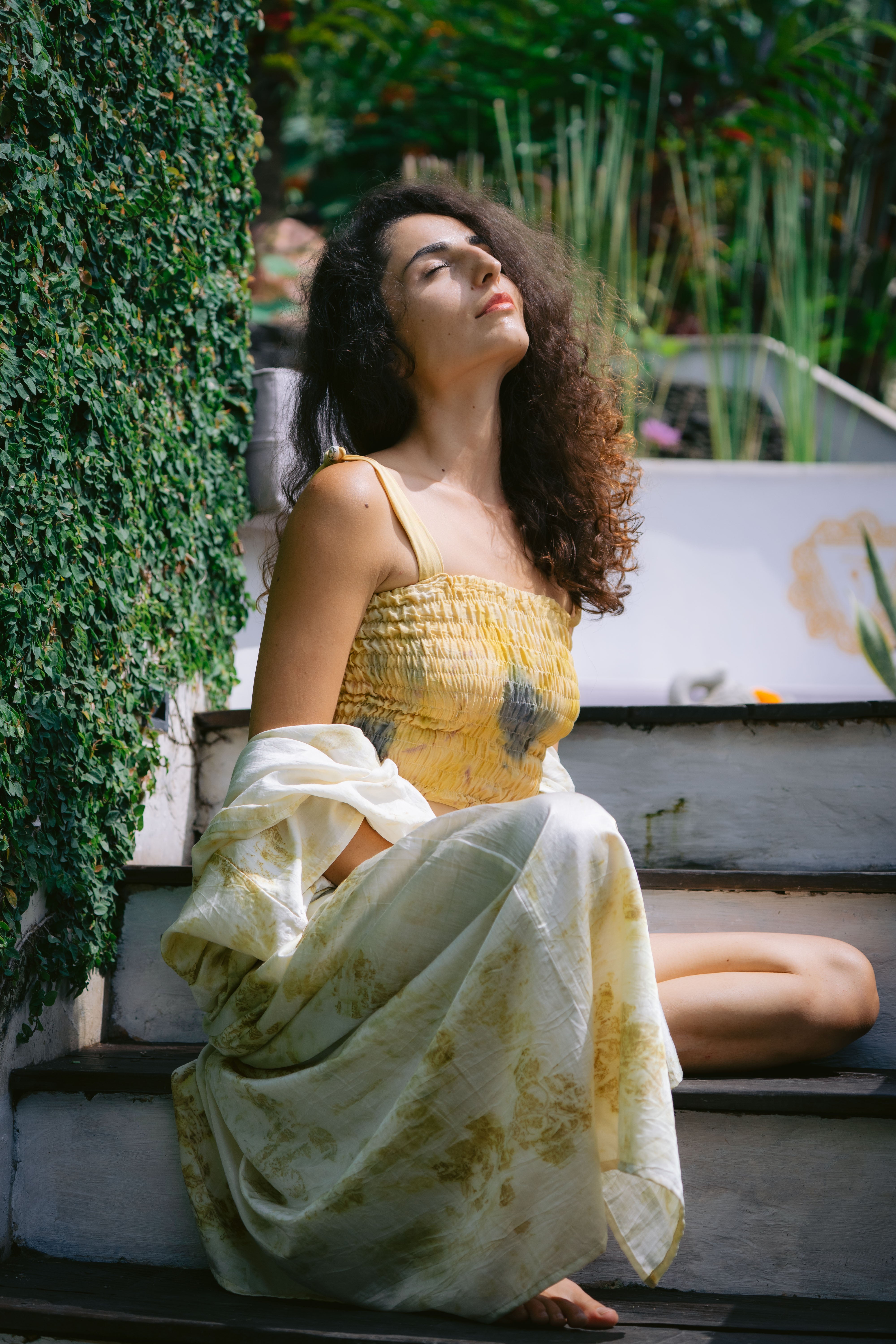 Tirta Puspa Yellow & Blue Organic Eco Vero Friendly Tank Top